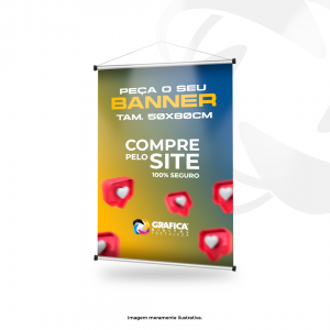 Banner 50x80cm Lona  4x0  Corda + Cabo 