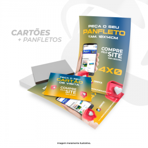 Cartões de Visita + Panfletos Cartão papel couchê 250g / Panfleto papel couchê 90g Cartões 9x5 + Panfletos 10x14cm 4x0 ou 4x4   2500 Panfletos / 500 Cartões de Visita