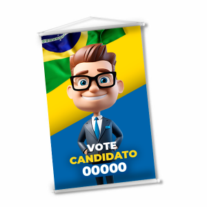 Banner M² Política Lona  4x0 Brilho Corda + Cabo 