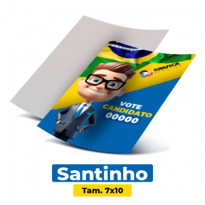 Santinho Papel Couchê 90g 7x10 4x0 (Só Frente) Sem Revestimento Corte Reto 