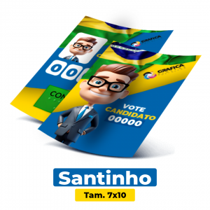 Santinho Papel Couchê 90g 7x10 4x4 (Frente e Verso) Sem Revestimento Corte Reto 