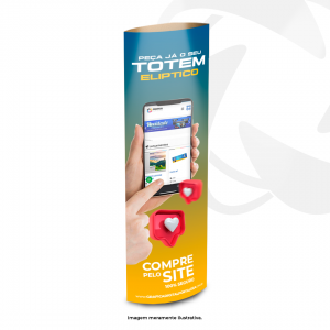 Totem Eliptico Tam. 40x140cm Papel Duplex Matte 650g 40x1,40 4x4 cores  Corte Reto 